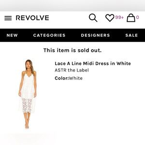 NWOT REVOLVE ATSR Coquette Ethereal Romantic Wedding White Lace Dress Sz-XS